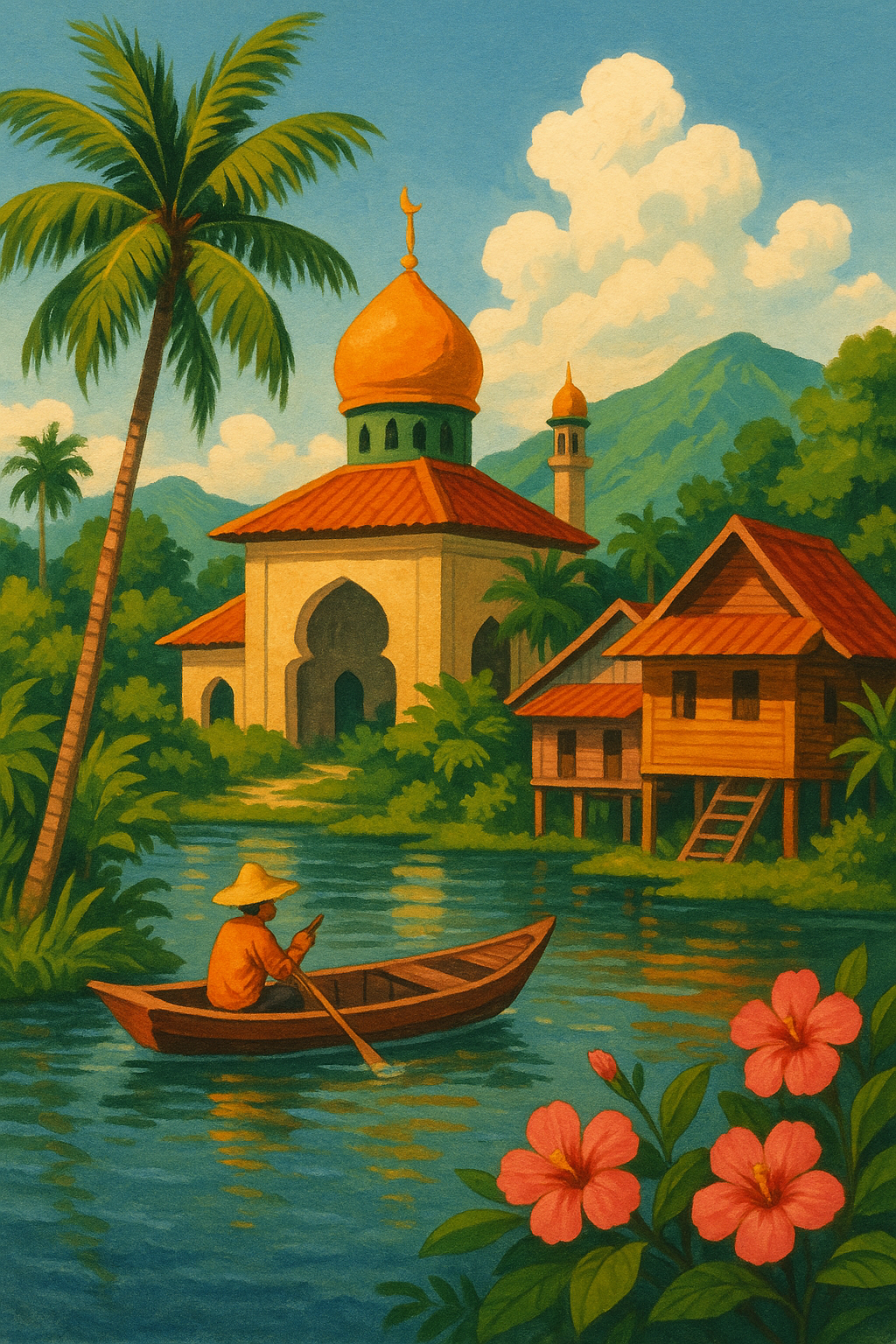 말레이시아의 풍경을 그린 이미지