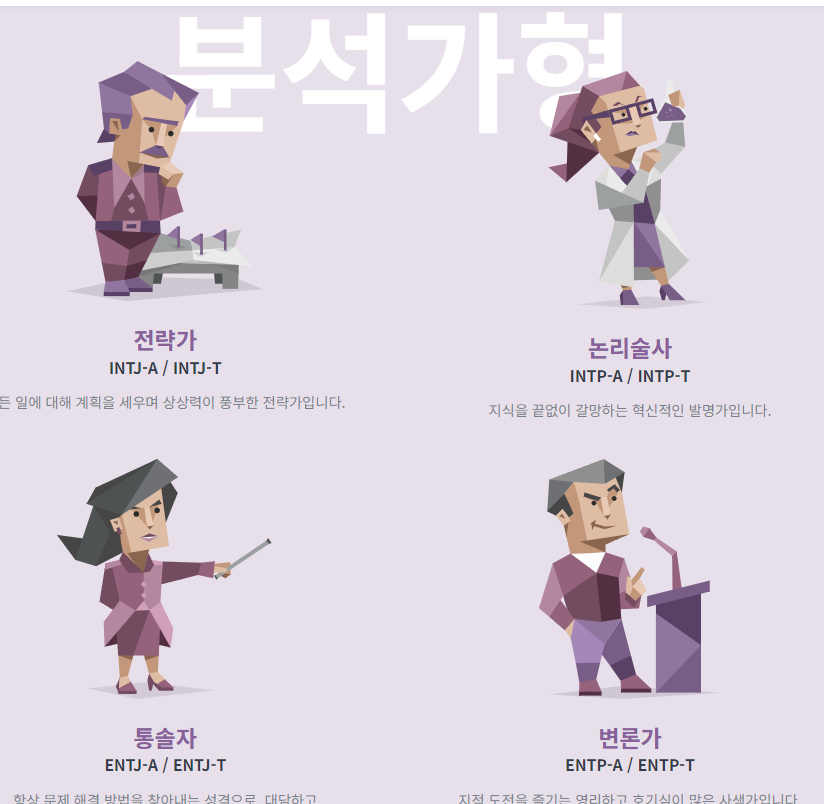 mbti 성격 유형검사 무료