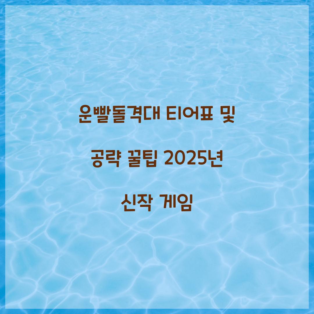 운빨돌격대 티어표