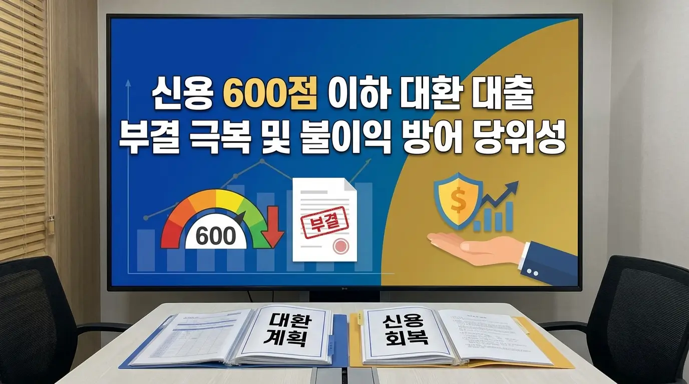 신용 600점 이하 대환 대출 부결 극복 및 불이익 방어 당위성