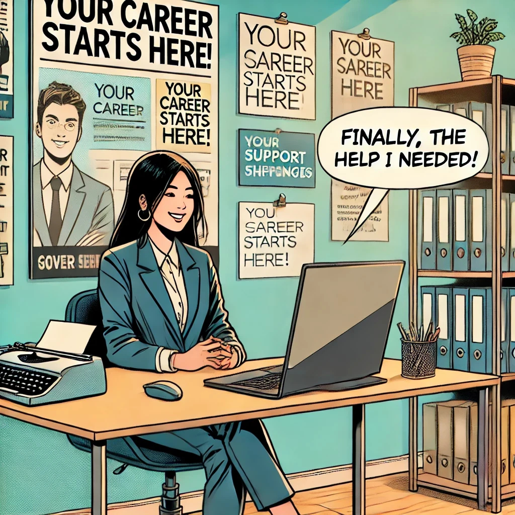 밝은 사무실에서 자신감 있게 앉아 있는 모습