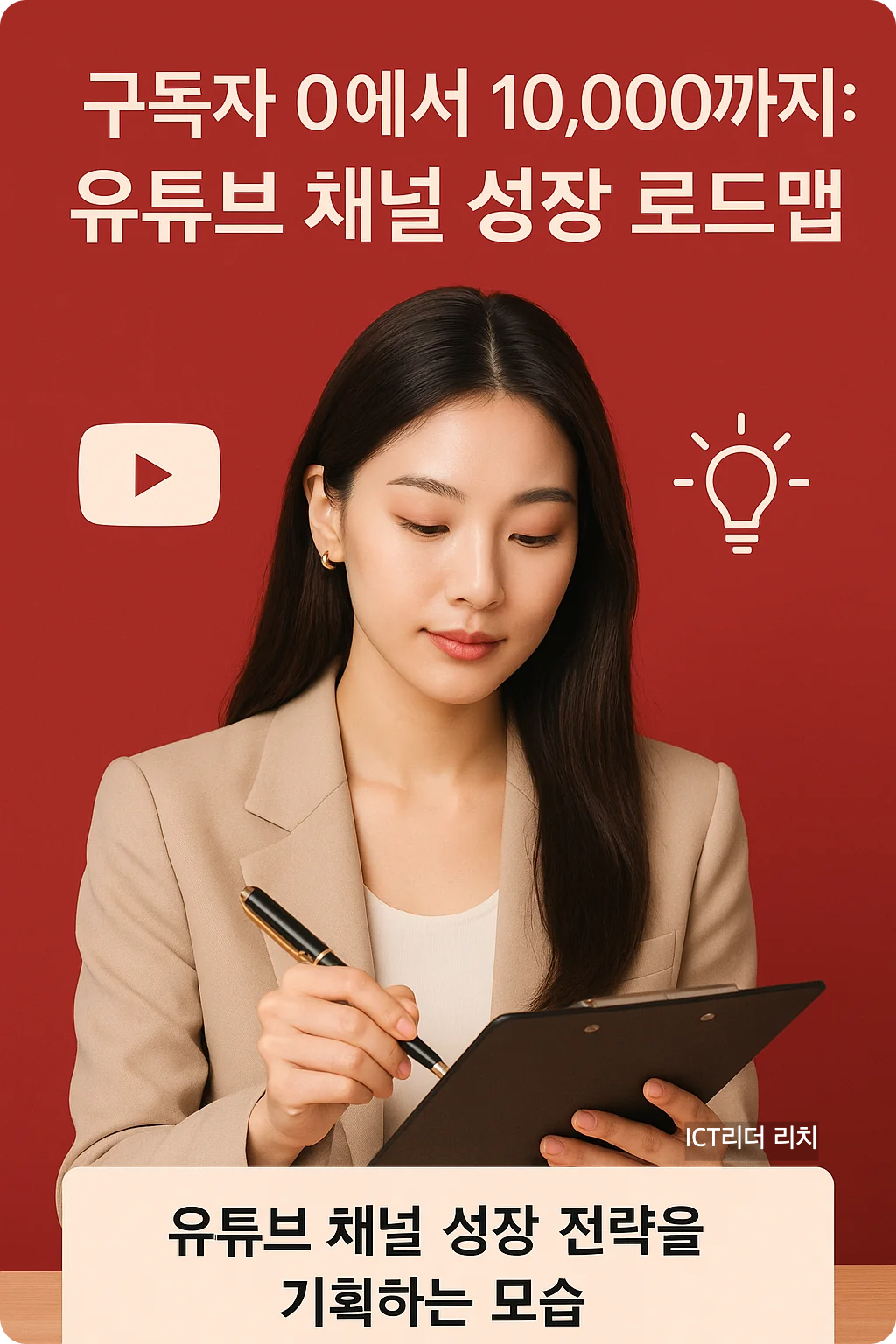 유튜브 채널 성장 전략을 기획 중인 20대 전문크리에이터 여성