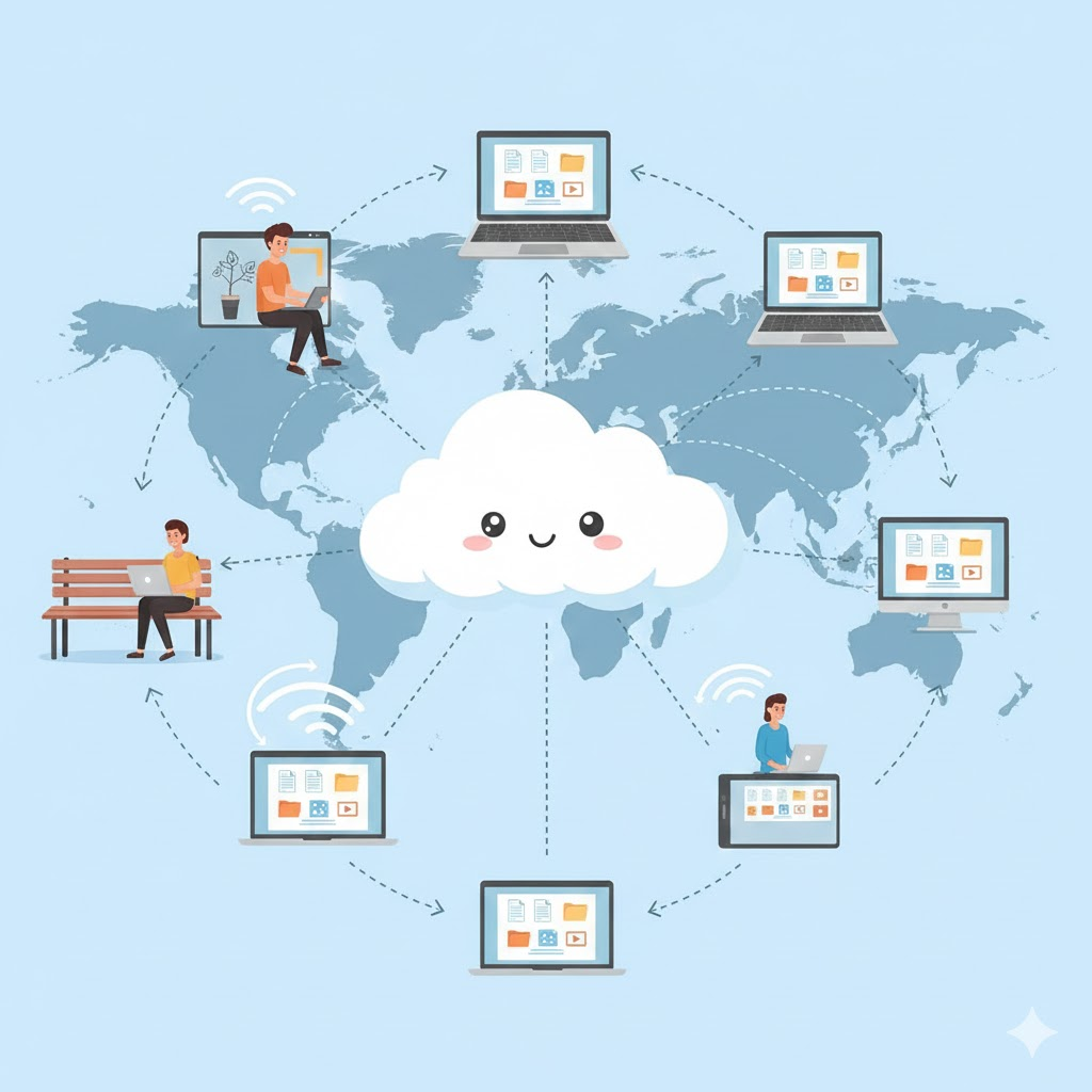 여러 기기에서 하나의 클라우드로 완벽한 동기화를 경험하세요