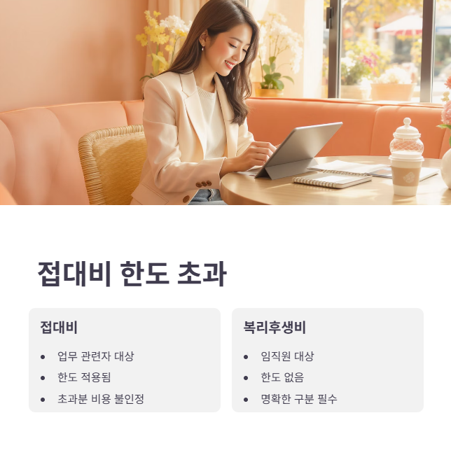 오류 2: 접대비 및 복리후생비 한도 초과