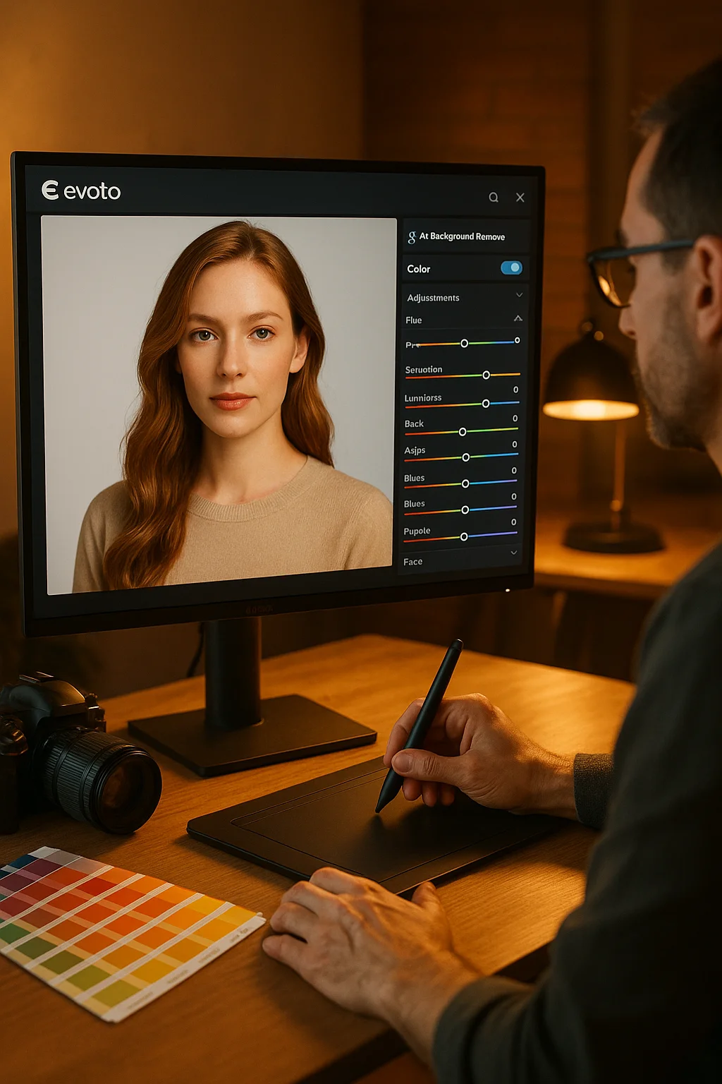 Evoto란?
AI 기반 사진 편집 및 리터치 서비스로, 초상화&middot;배경 제거&middot;제품 이미지 등을
쉽게 편집할 수 있는 소프트웨어