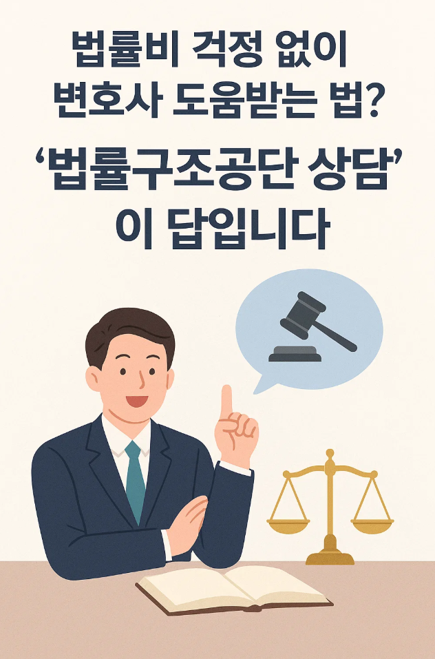 법률비 걱정 없이 변호사 도움받는 법? ‘법률구조공단 상담’이 답입니다.