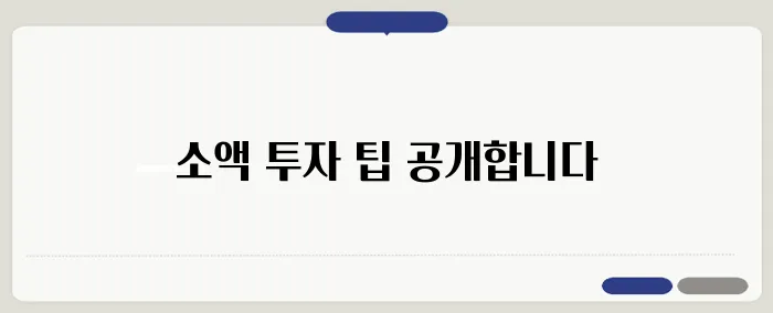 소액으로 시작하는 부동산 투자 전략을 알려드립니다.