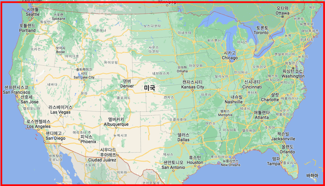 미국 지도보기 (한글판)