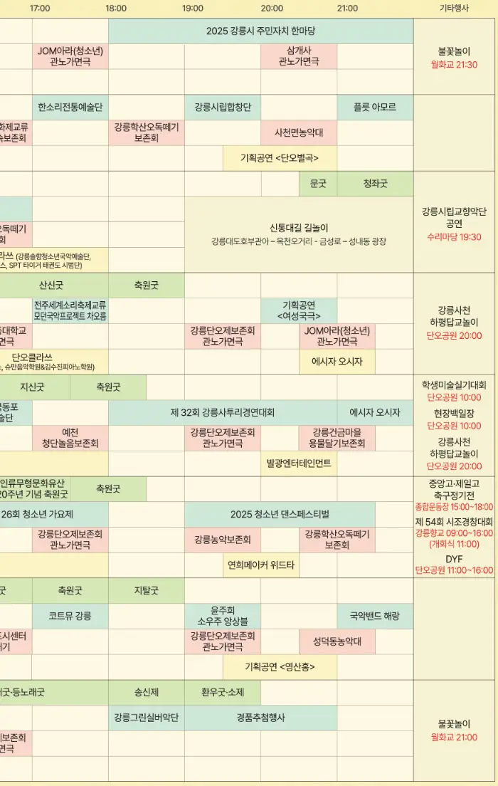 강릉단오제 행사일정