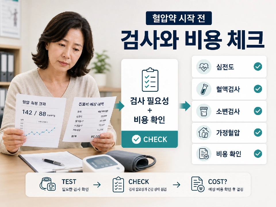 혈압약 시작 검사, 50대가 병원 가기 전 확인할 항목과 비용