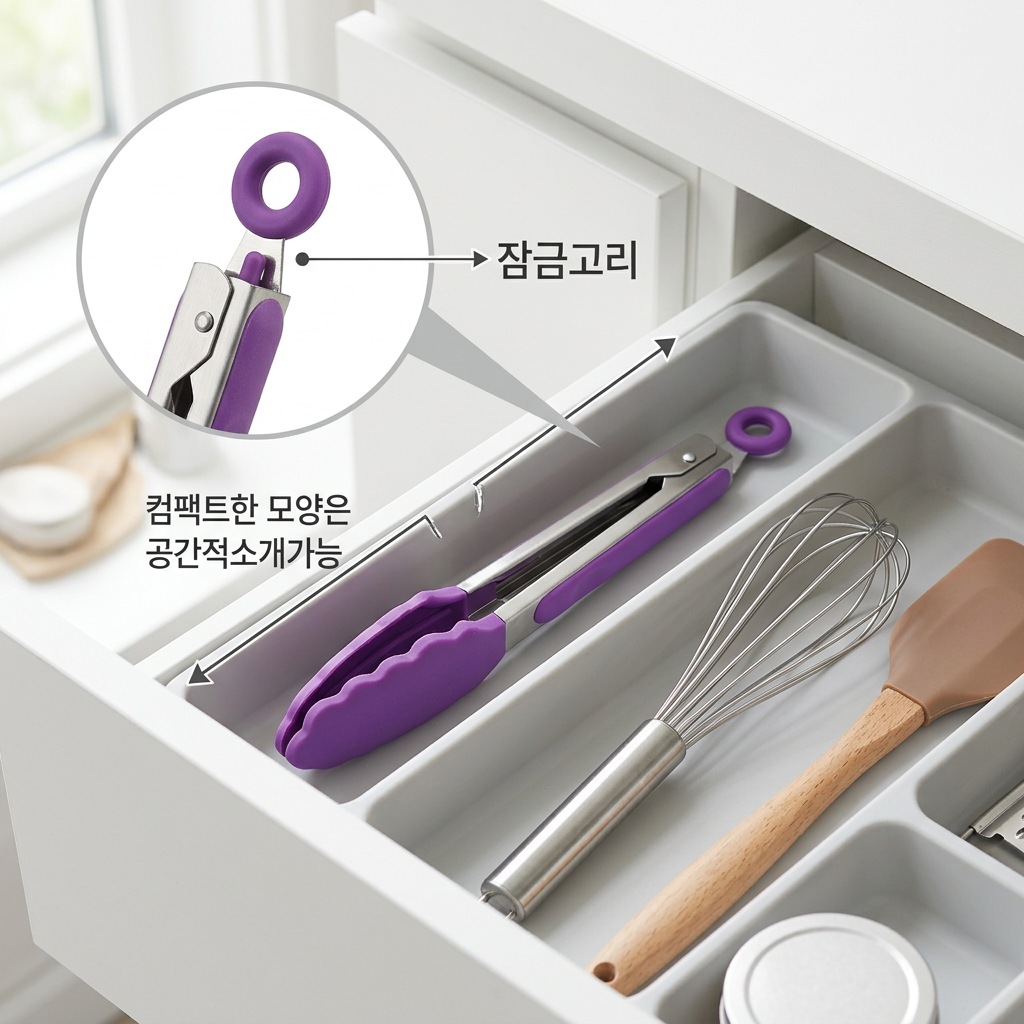 주방집게 고르는법 잠금방식 수납 비교