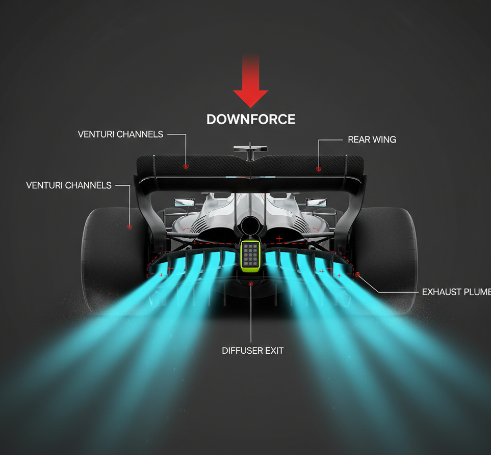 F1 디퓨저의 작동 원리와 다운포스 생성 과정: 보이지 않는 힘의 과학
