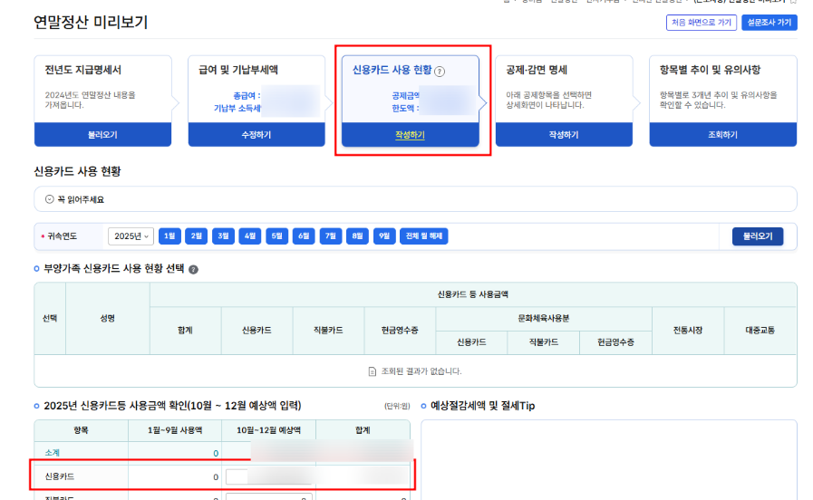 신용카드-현황입력