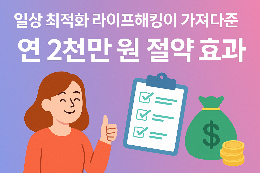 일상 최적화 라이프해킹이 가져다준 연 2천만원 절약 효과