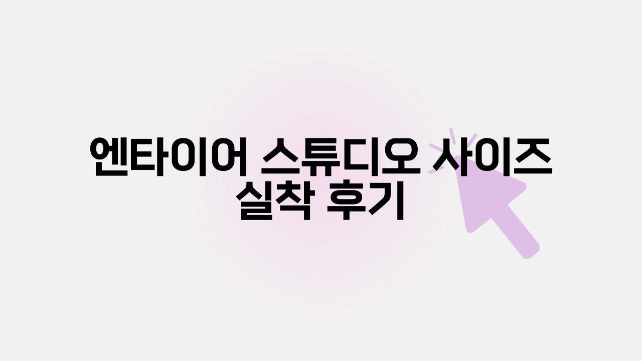엔타이어 스튜디오 사이즈 실착 후기