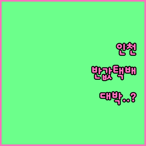 인천 소상공인 반값 택배 이용 방법과..