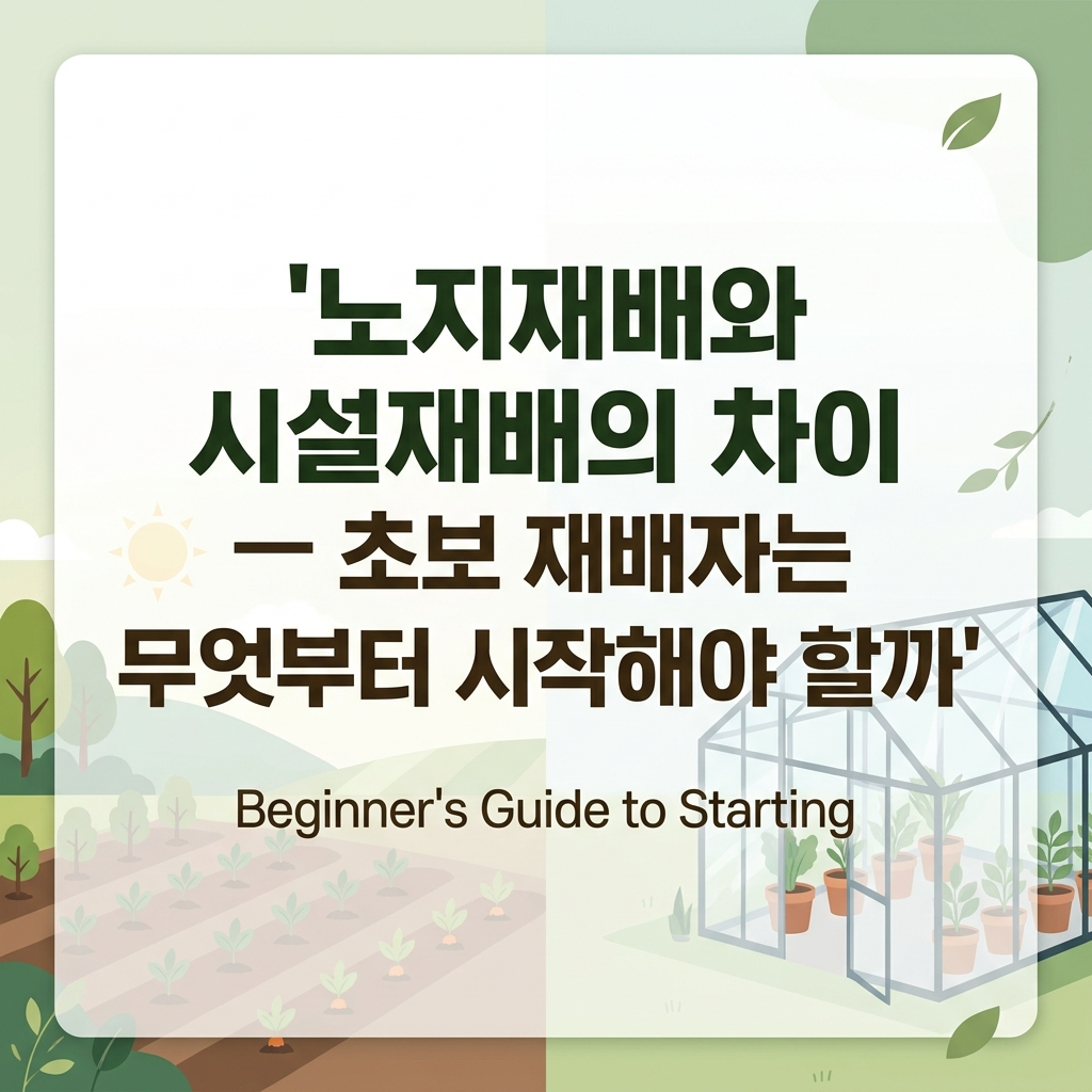 노지재배와 시설재배의 비용·기술·리스크 차이를 비교하고, 귀농 초보자가 어떤 방식부터 시작하면 실패를 줄일 수 있는지 단계별로 정리했습니다.