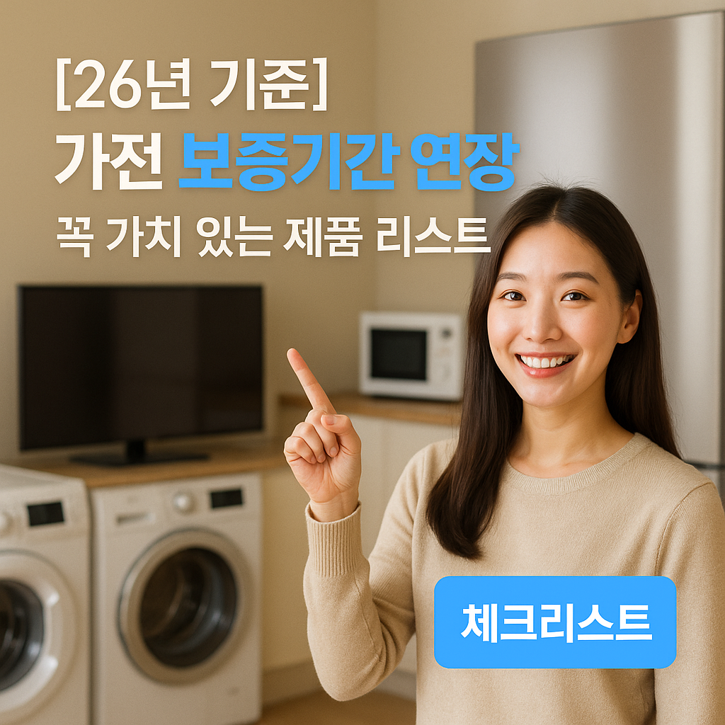 [26년 기준] 가전 보증기간 연장 ｜ 꼭 가치 있는 제품 리스트