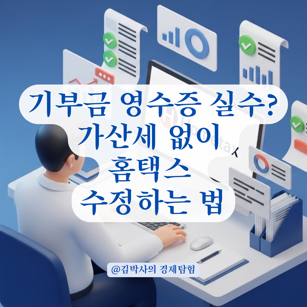 기부처 담당자 주목! 홈택스 전자 영수증 발급 후 기재 사항 정정 시 세법상 의무와 수정 절차 깔끔 정리.
