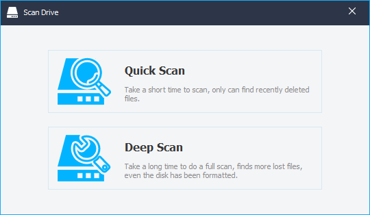 Scan 선택