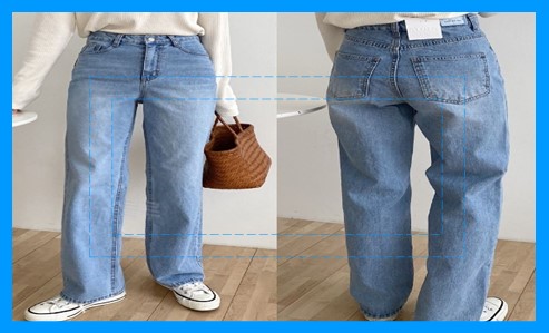 여성 와이드 데님팬츠