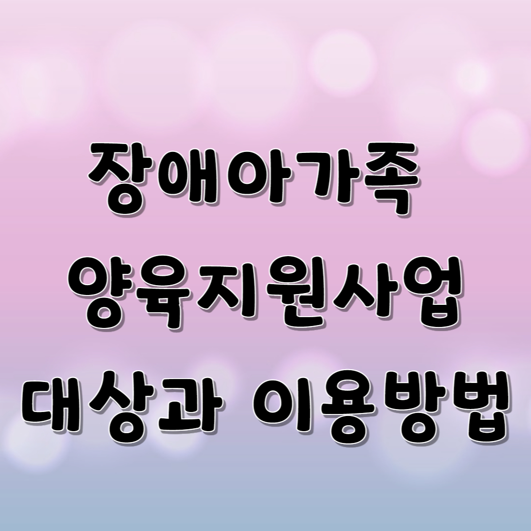 장애아가족지원사업