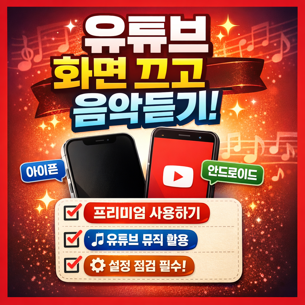 유튜브 화면끄고 음악듣기