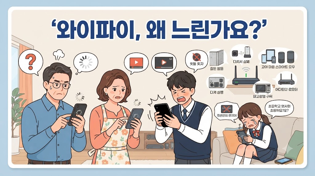 와이파이 속도 느려질 때 확인할 5가지