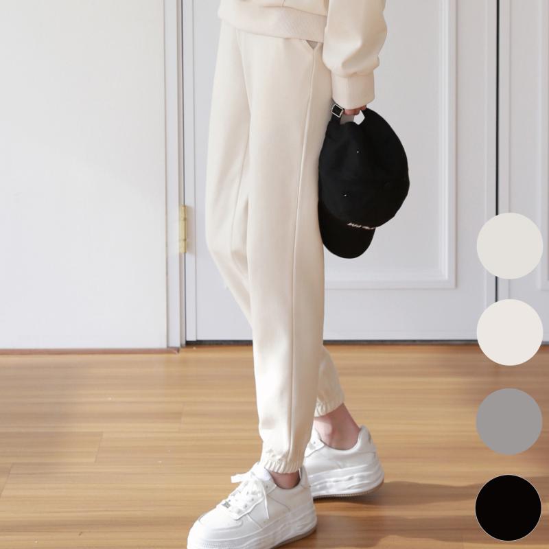 여자 조거팬츠 기모 가을 겨울 밴딩 여성 기모 바지