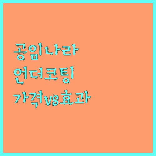 공임나라 언더코팅 가격 vs 효과 장