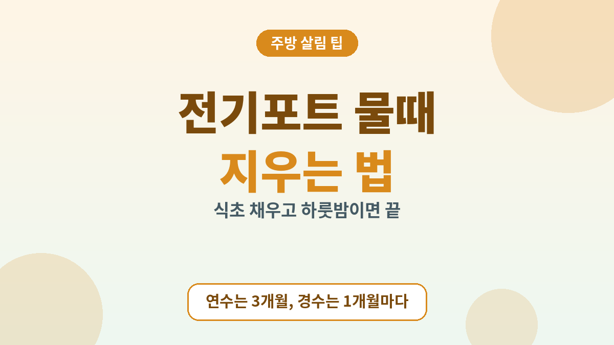 전기포트 물때 지우는 법