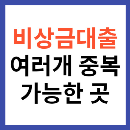 비상금대출 2개 이상 여러 개 중복 신청 가능한 곳 TOP 4