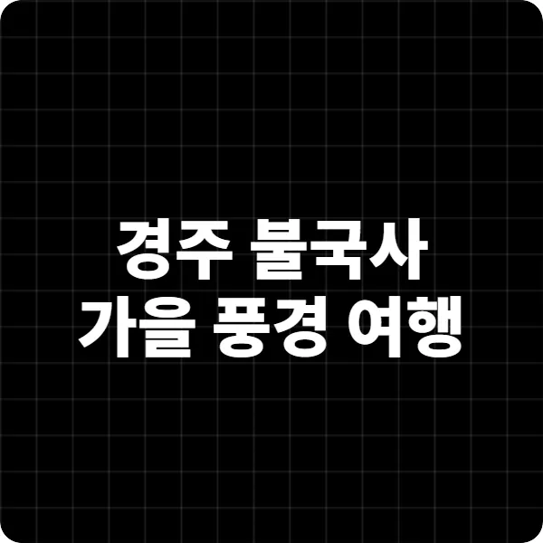 경주 불국사 가을 풍경 여행