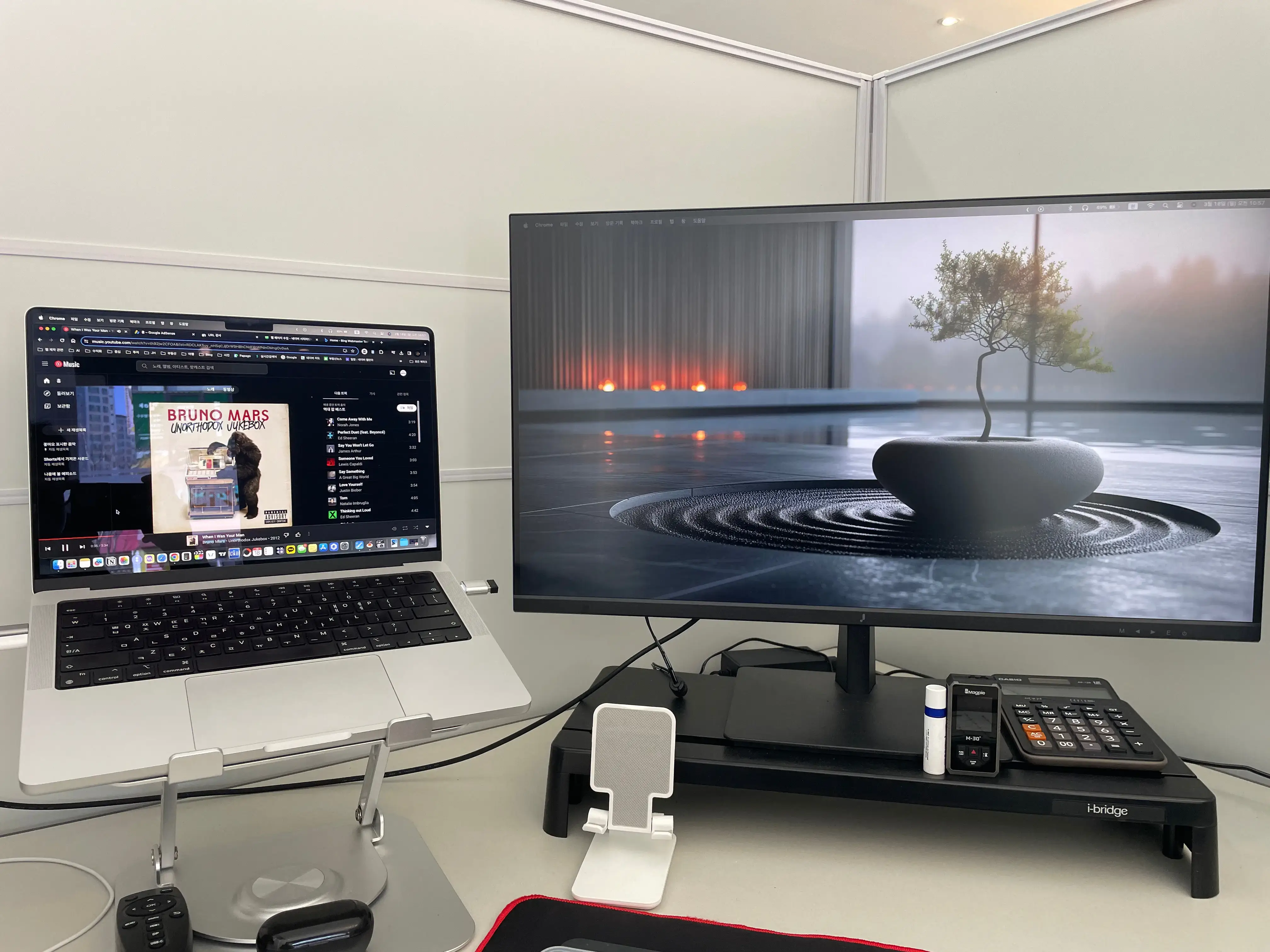 맥북과 주연4k모니터 연결모습