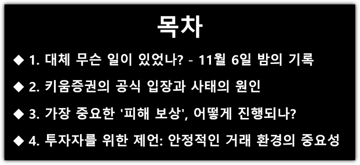 키움증권 먹통, MTS 앱, 영웅문S 접속 오류, 보상 및 피해 신고 방법 목차