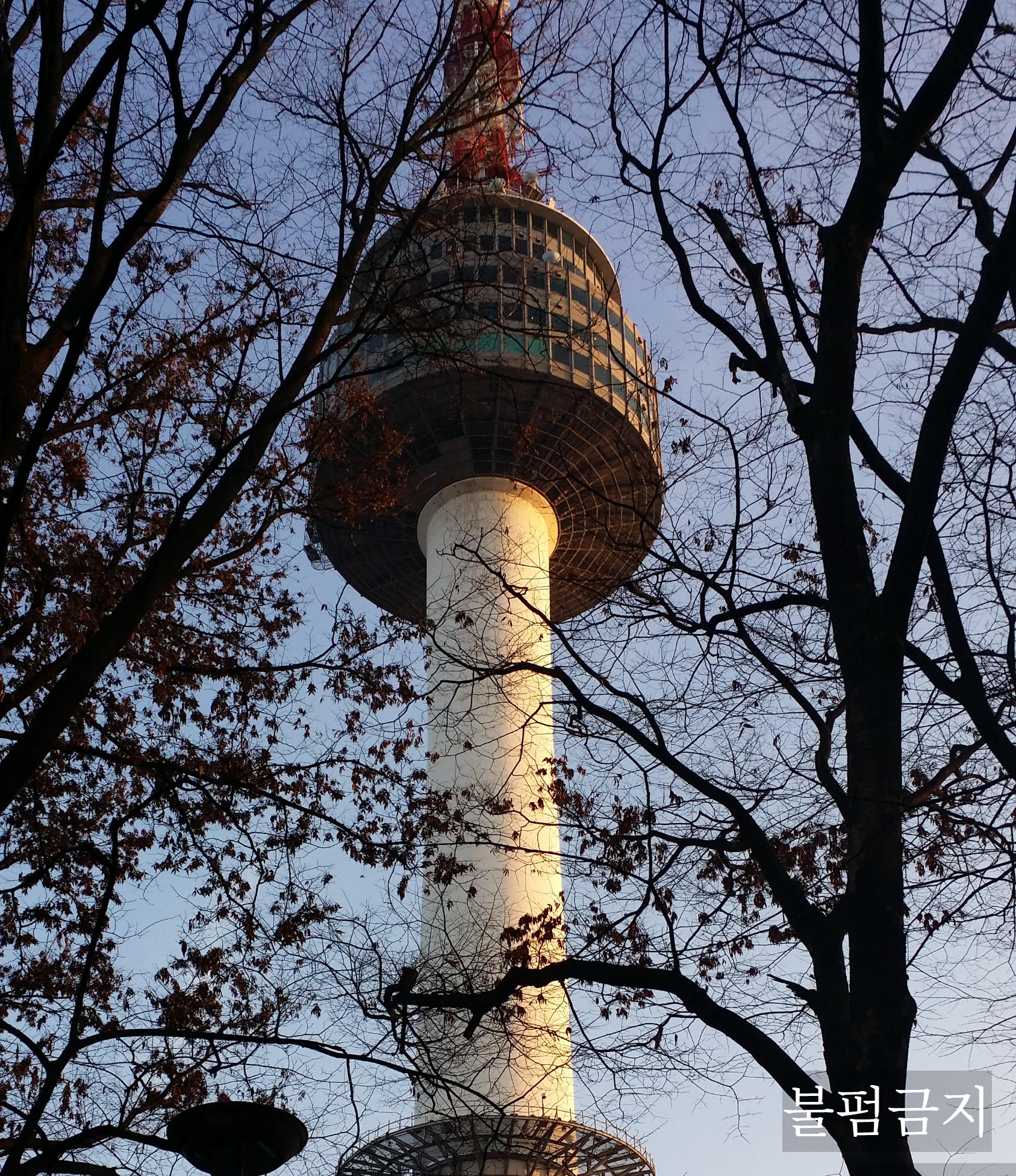 남산타워 전망대가 보이는 사진