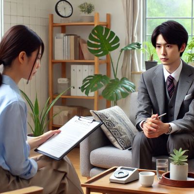 심리상담하는 상담사와 내담자