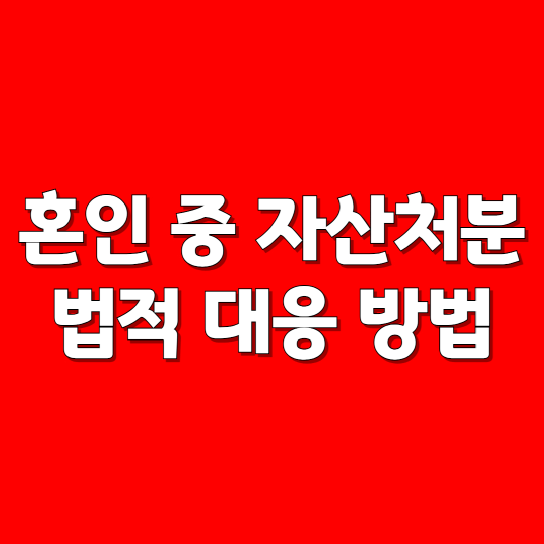 혼인 중 자산처분, 법적 대응 방법