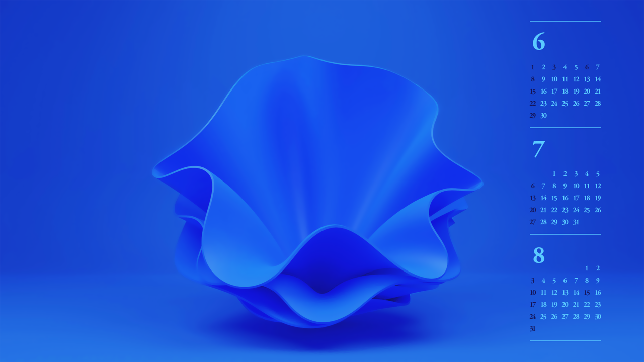 05 파란색 오브젝트 B - 2025년7월 노트북배경화면