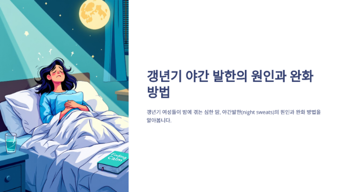 갱년기 야간 발한의 원인과 완화방법