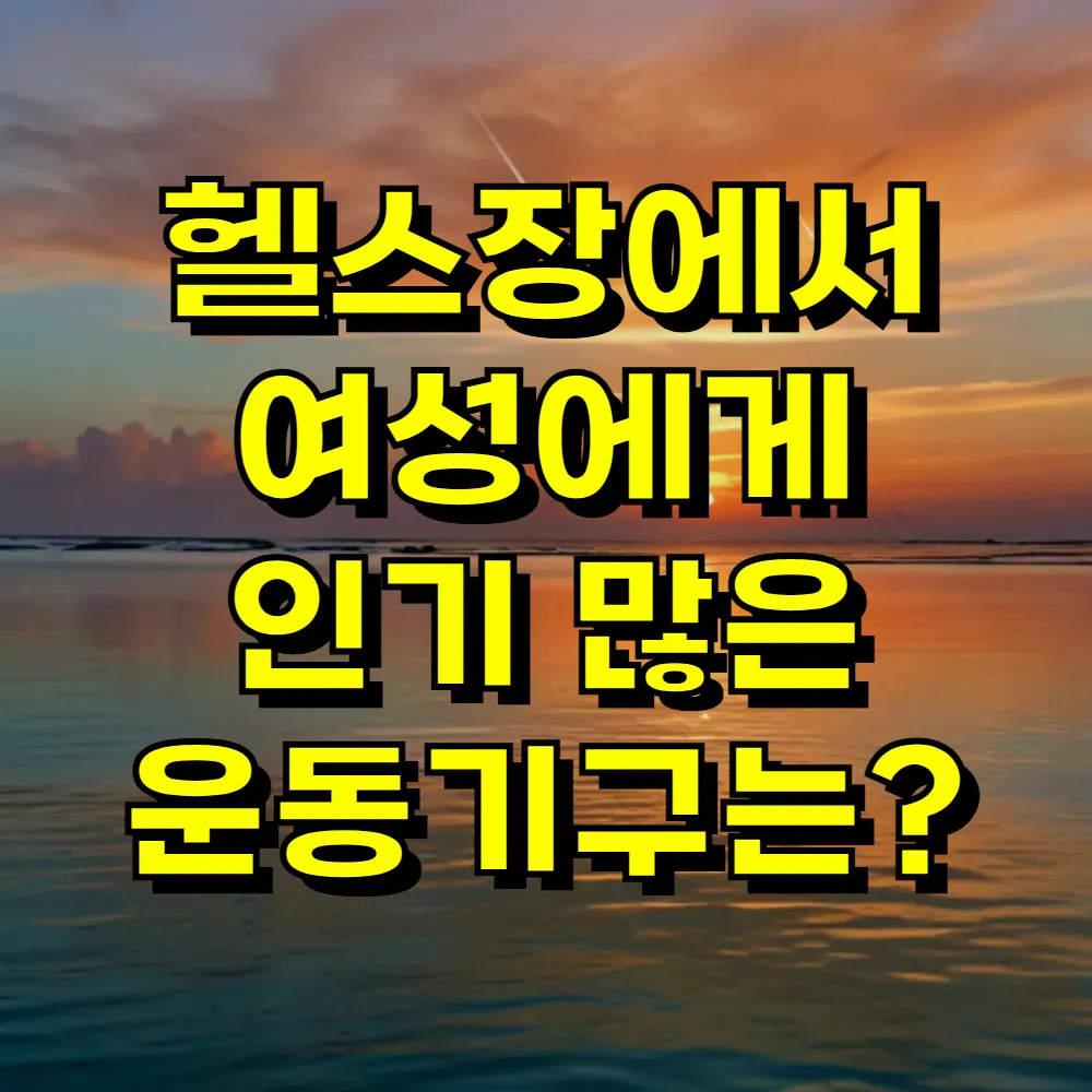 헬스장에서 여성에게 인기 많은 운동기구는