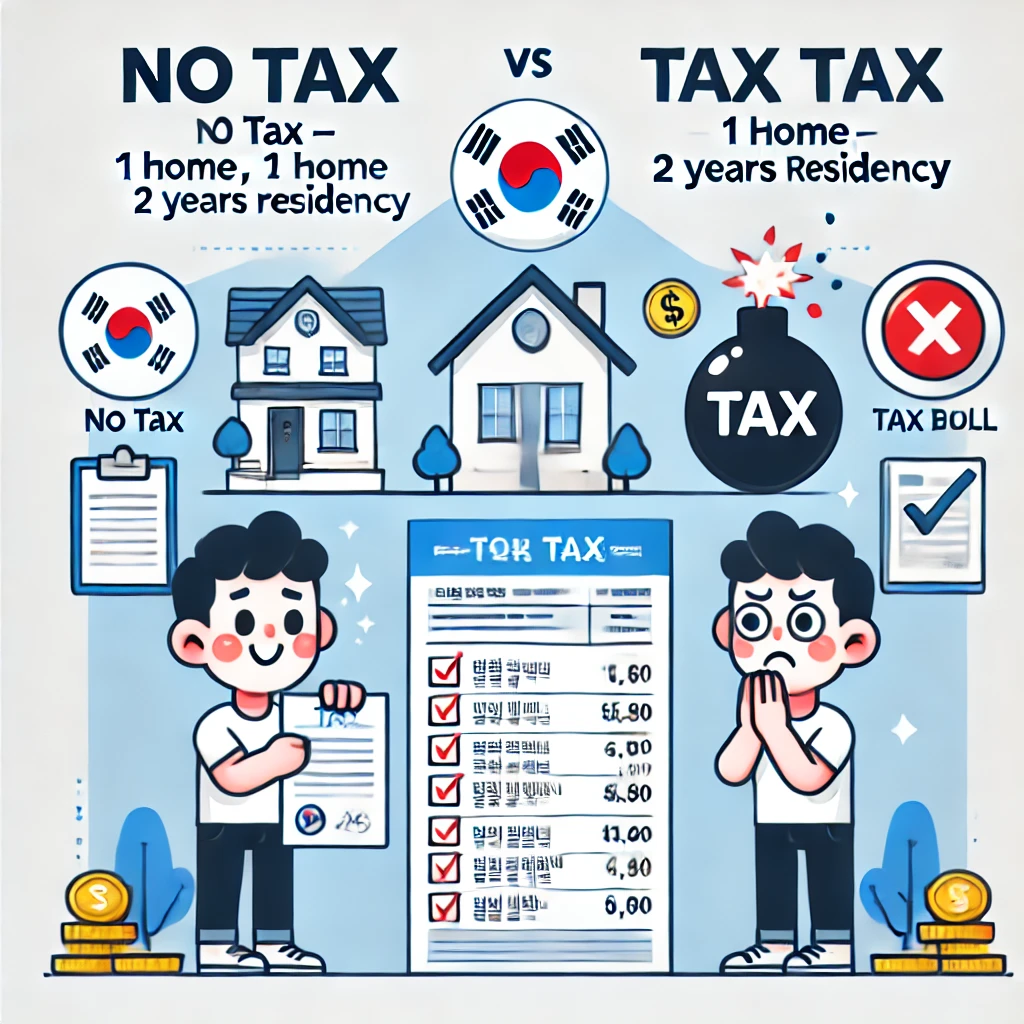 왼쪽엔 웃고 있는 ‘비과세’ 남자
오른쪽엔 세금 폭탄에 깜짝 놀란 ‘과세’ 남자 표현한 인포그래픽