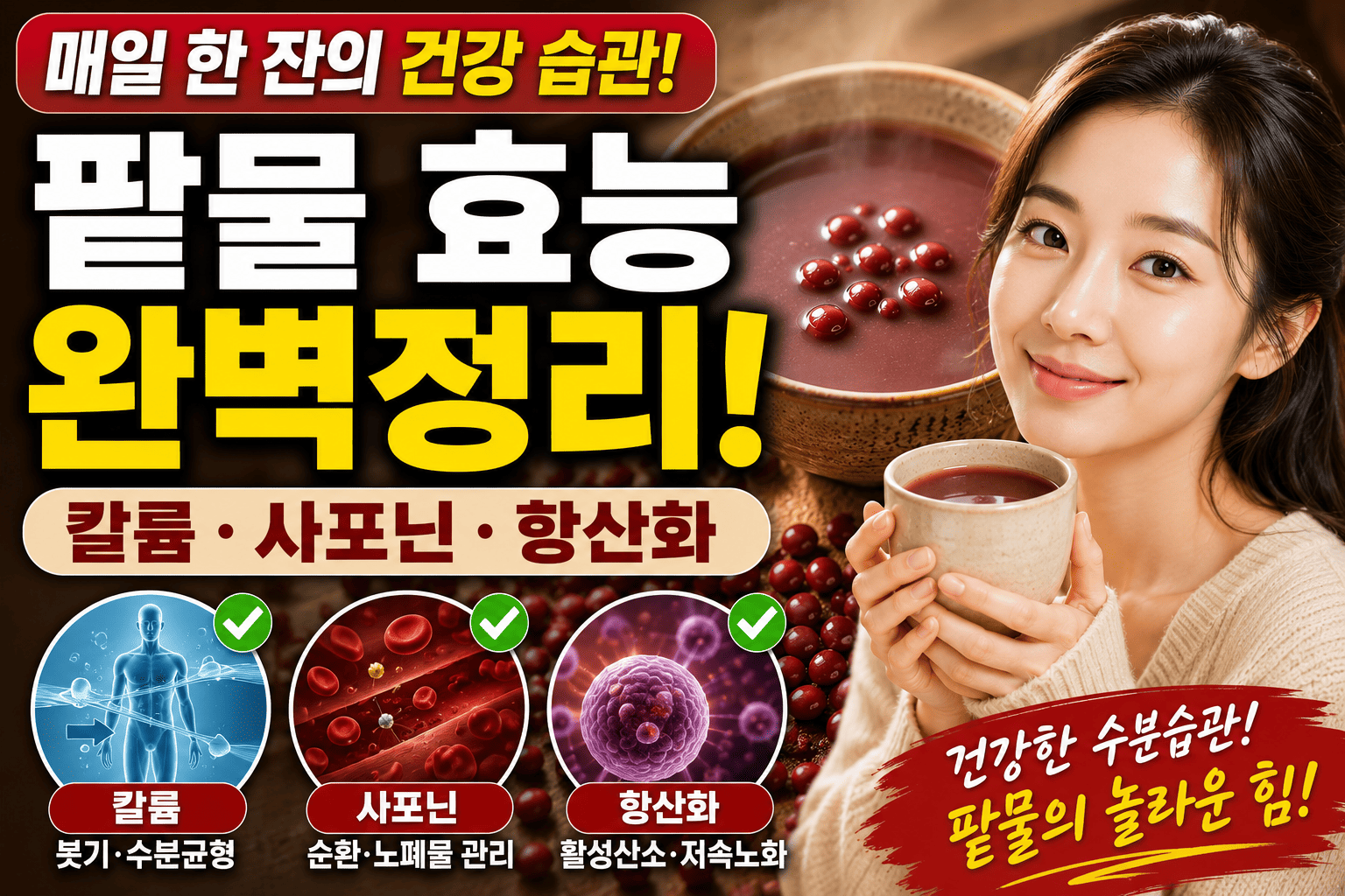 팥물 효능 완벽정리 (칼륨, 사포닌, 항산화)