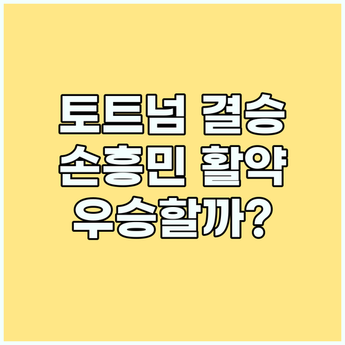 토트넘 유로파 결승, 손흥민의 활약!