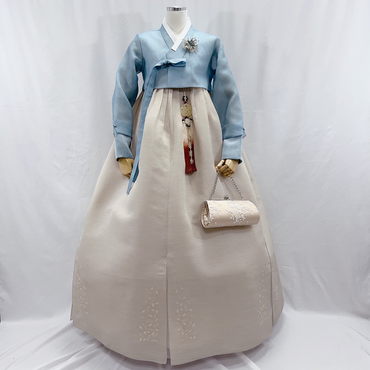 청하늘저고리 신랑엄마한복 결혼식혼주한복 피로연한복대여