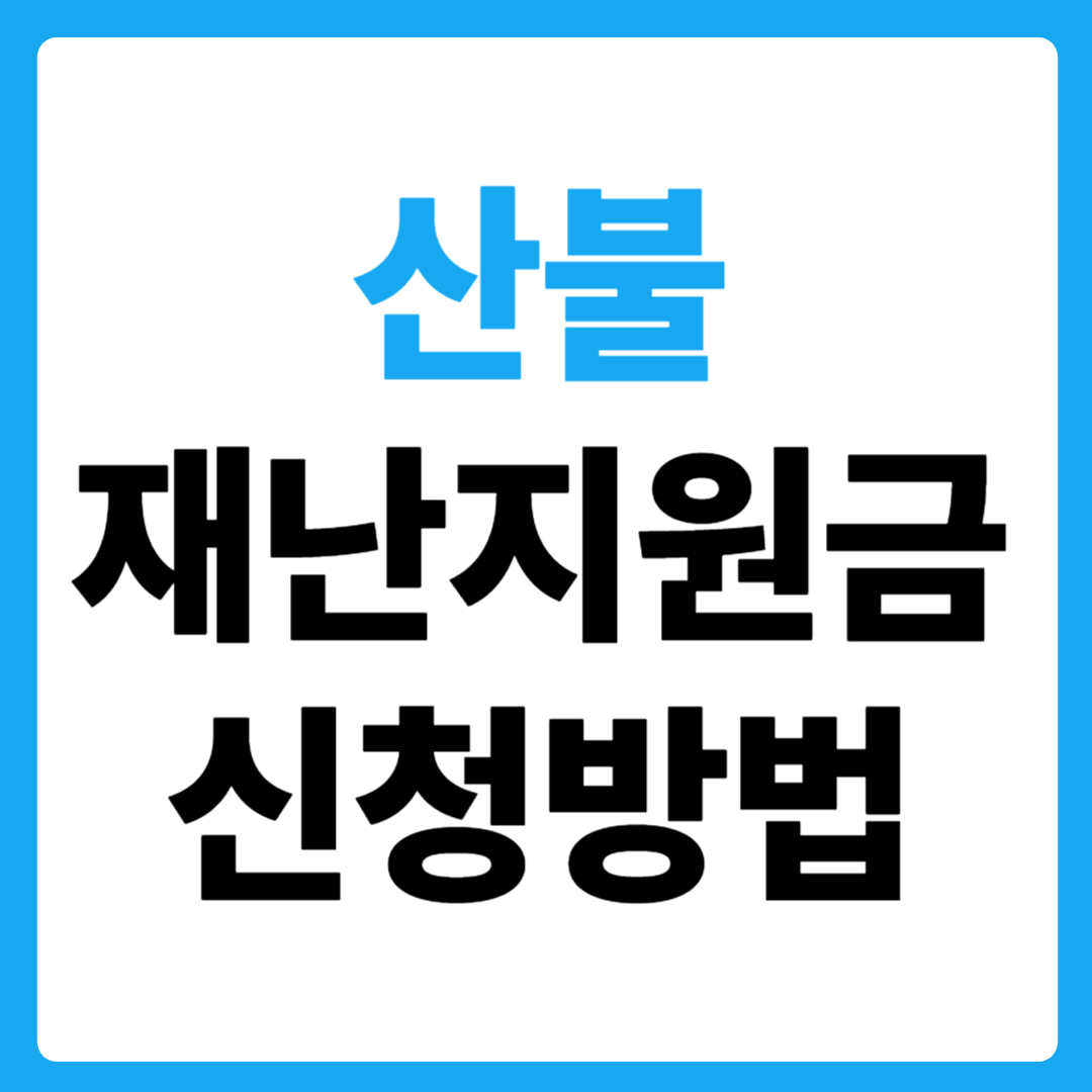 산불 재난지원금