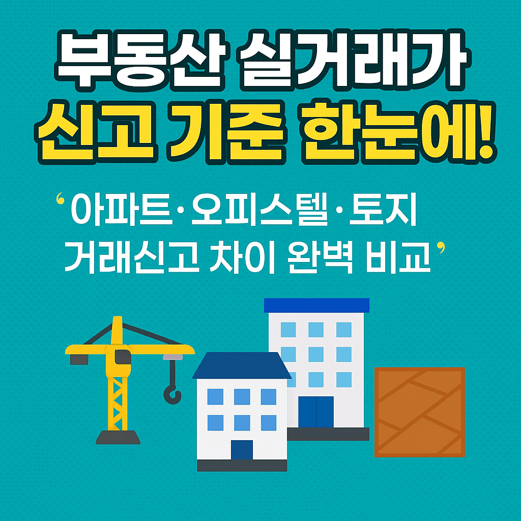 아파트 실거래가 신고 및 해제 거래 공시방법 설명.