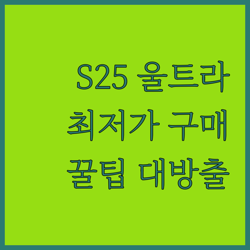 갤럭시 S25 울트라 최저가 구매 방..
