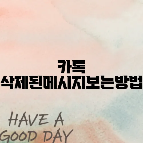카톡 삭제된메시지보는방법