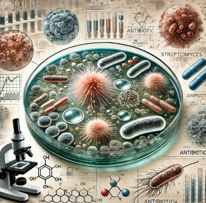 각종 미생물과 항생제그림